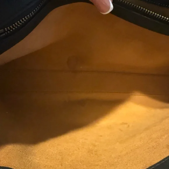 MCM Embossed Black Leather Messenger Bag - Picture 5 of 6